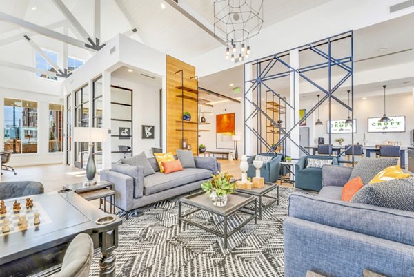 Modern clubhouse with elegant seating at Alta Croft Apartments
