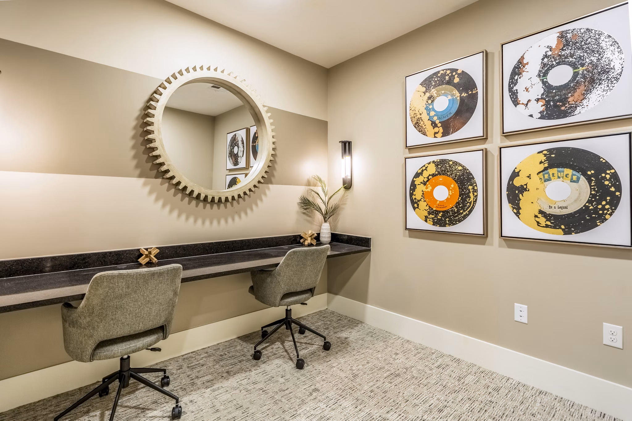 Business center with sleek workstations at Alta Cypress Springs Apartments