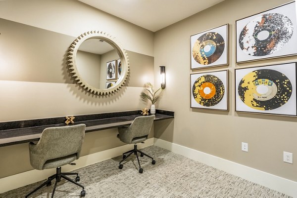 Business center with sleek workstations at Alta Cypress Springs Apartments