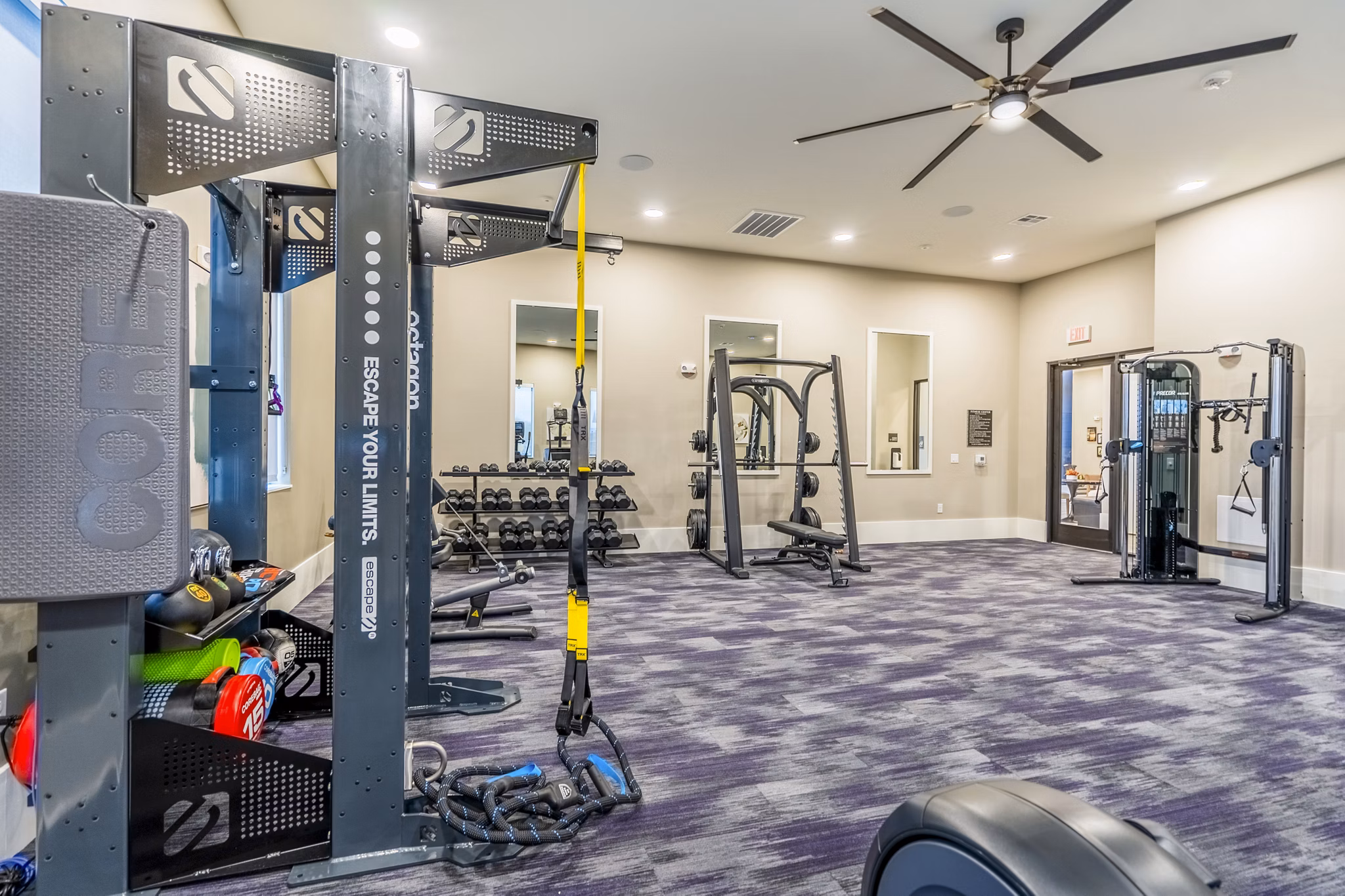 State-of-the-art fitness center with modern equipment at Alta Cypress Springs Apartments