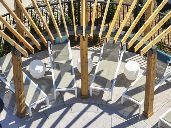 Tranquil outdoor patio with cozy seating at Alta Davis Apartments