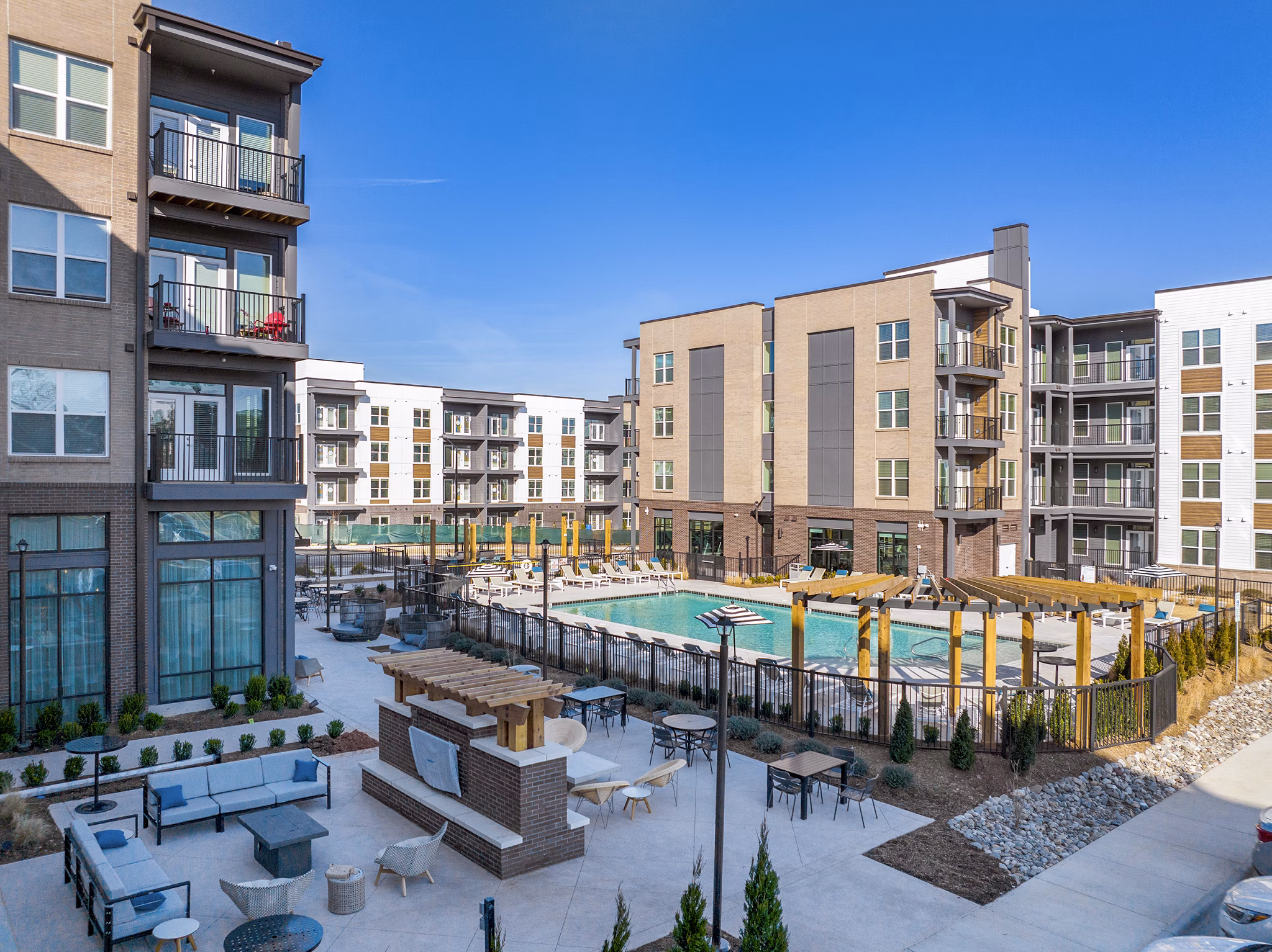 Sparkling outdoor pool at Alta Davis Apartments