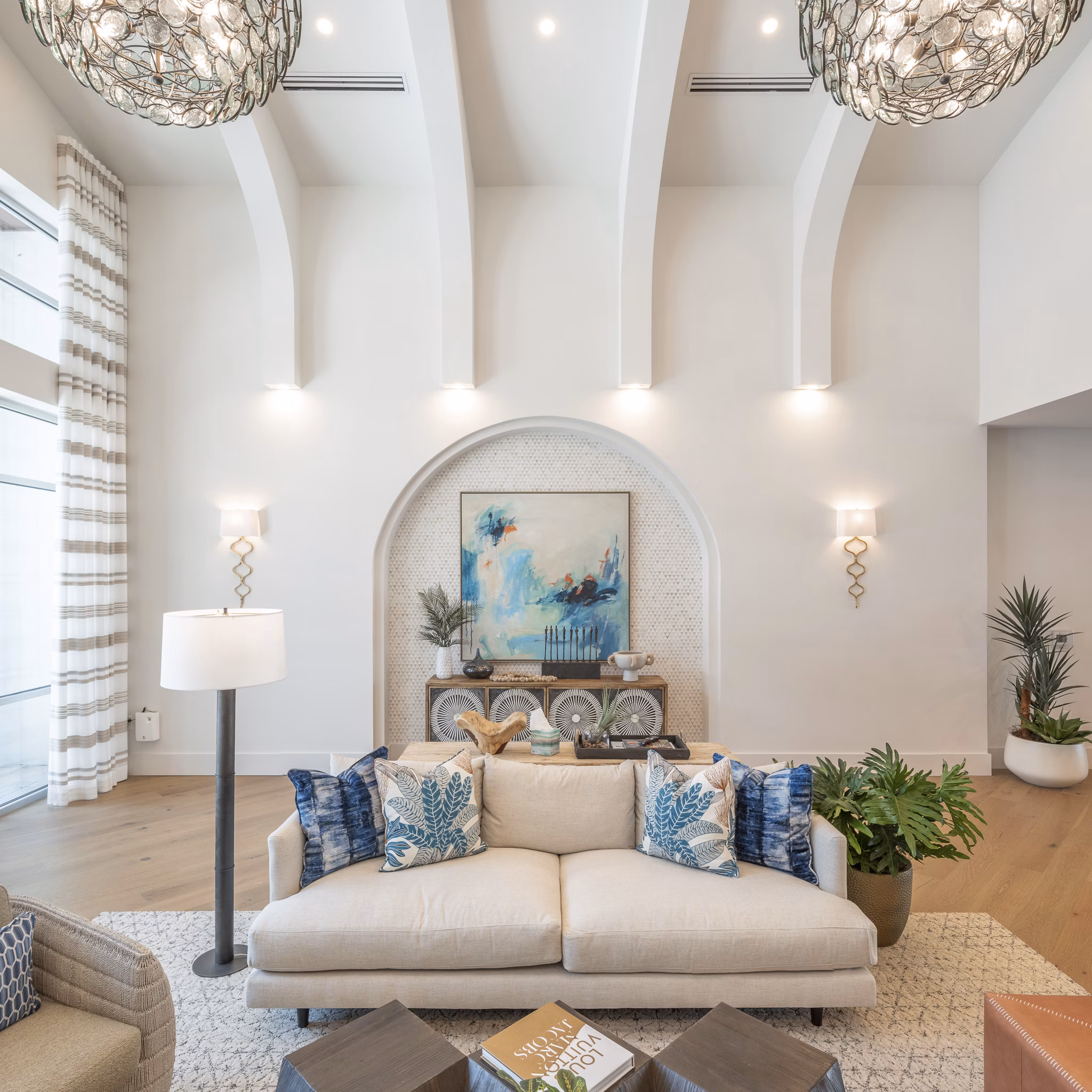 Clubhouse with modern furnishings at Alta Deco Apartments featuring luxury amenities