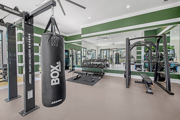 State-of-the-art fitness center with modern equipment at Alta Denton Station Apartments