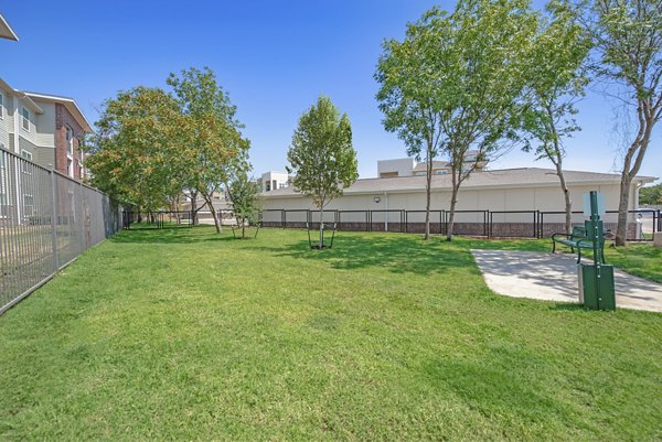 Fitness enthusiasts at outdoor gym area in Alta Denton Station Apartments