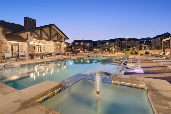 Scenic mountain views from the pool at Alta Green Mountain Apartments