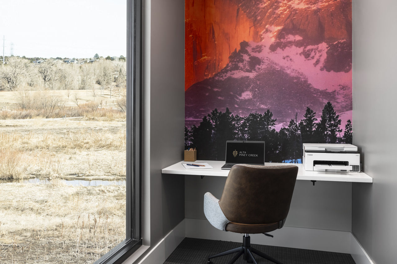 Work space at Alta Piney Creek