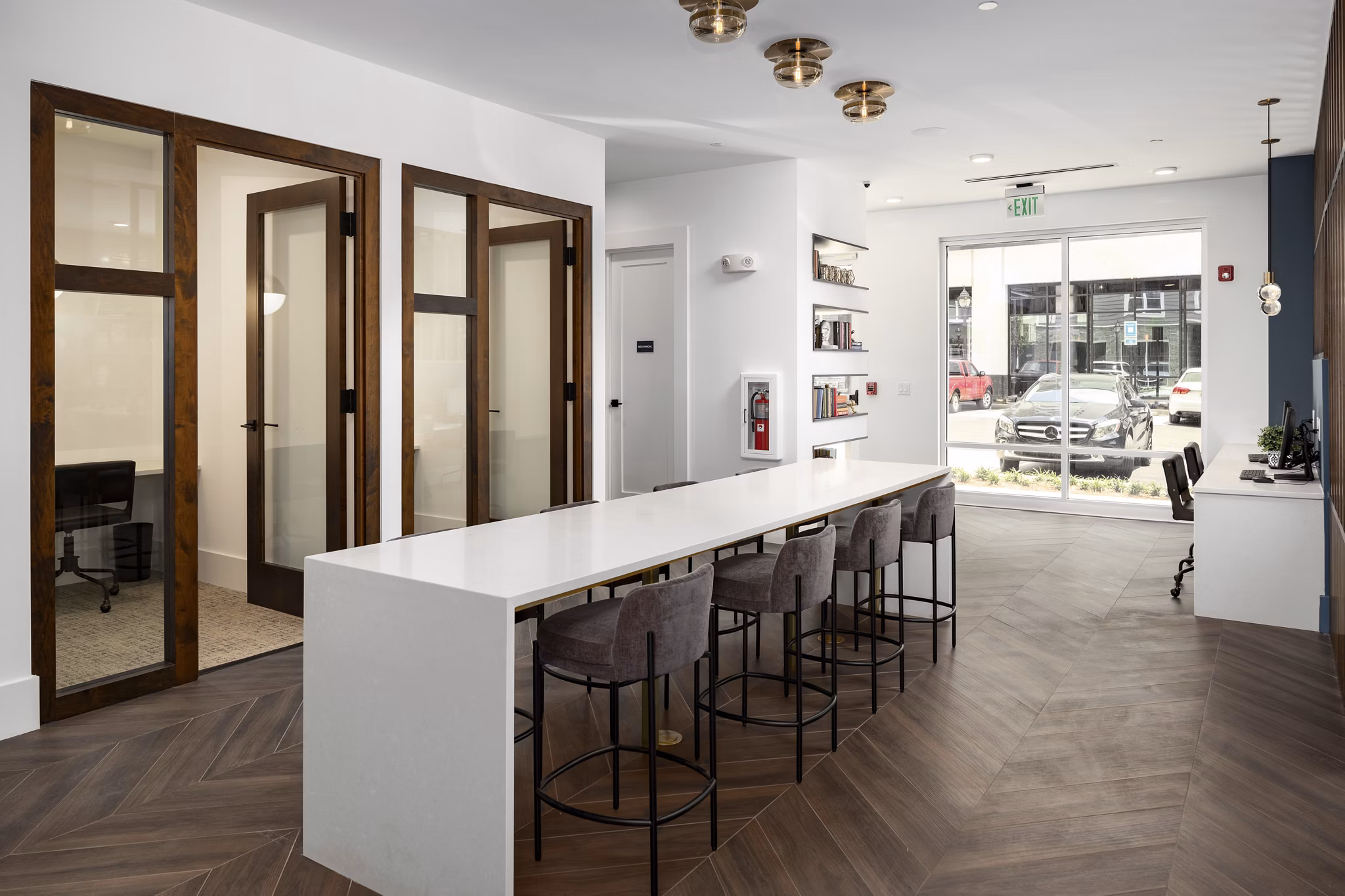 Clubhouse featuring modern lounge seating and entertainment areas at Alta Porter on Peachtree luxury apartments