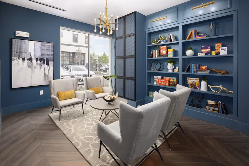 Clubhouse featuring modern furnishings and social spaces at Alta Porter on Peachtree luxury apartments
