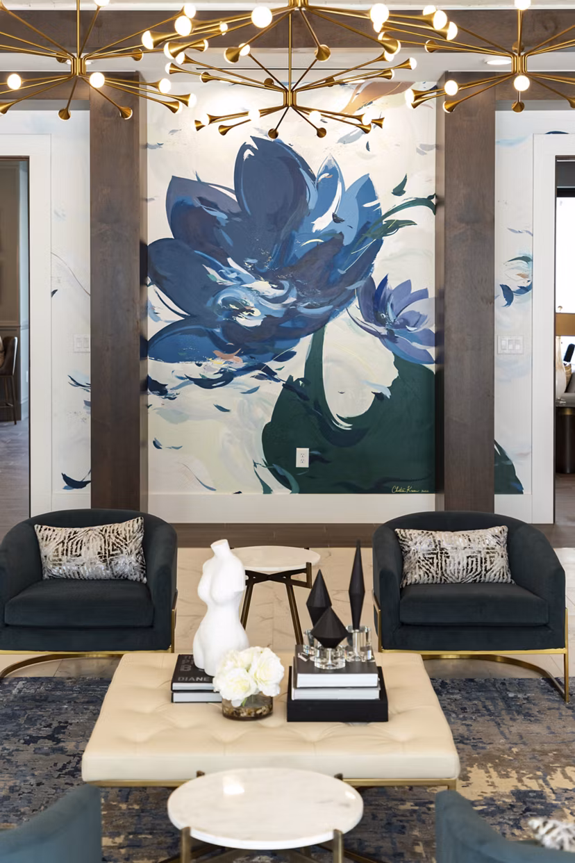 Clubhouse interior featuring stylish seating and modern design at Alta Porter on Peachtree luxury apartments