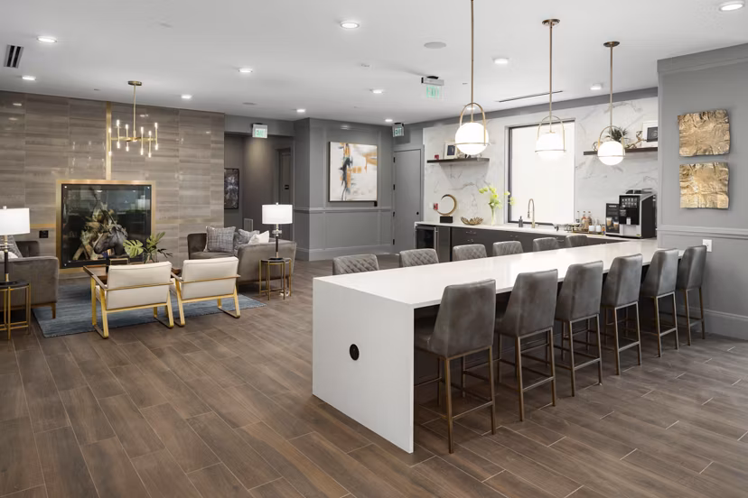 Clubhouse featuring luxurious seating and modern decor at Alta Porter on Peachtree luxury apartments in Atlanta