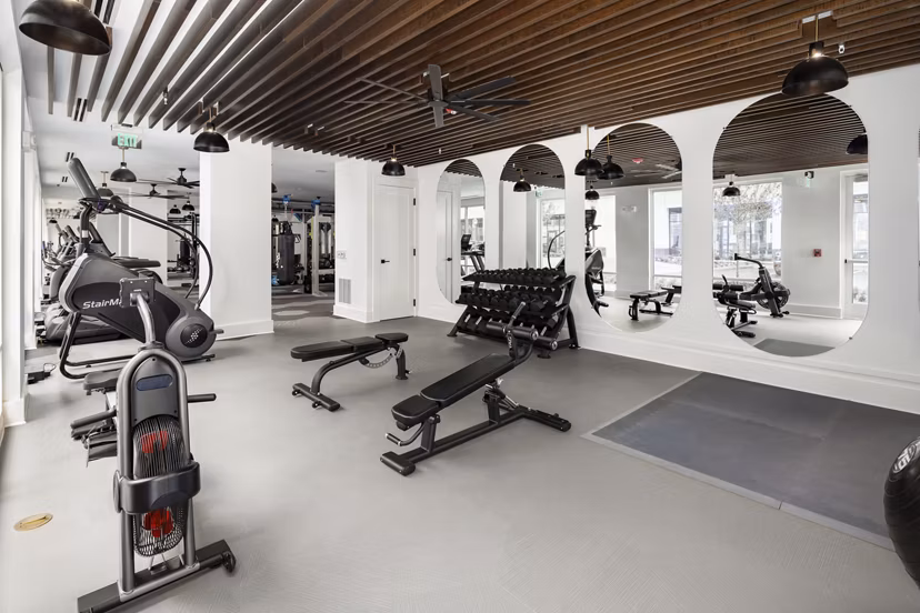State-of-the-art fitness center with modern equipment at Alta Porter on Peachtree apartments