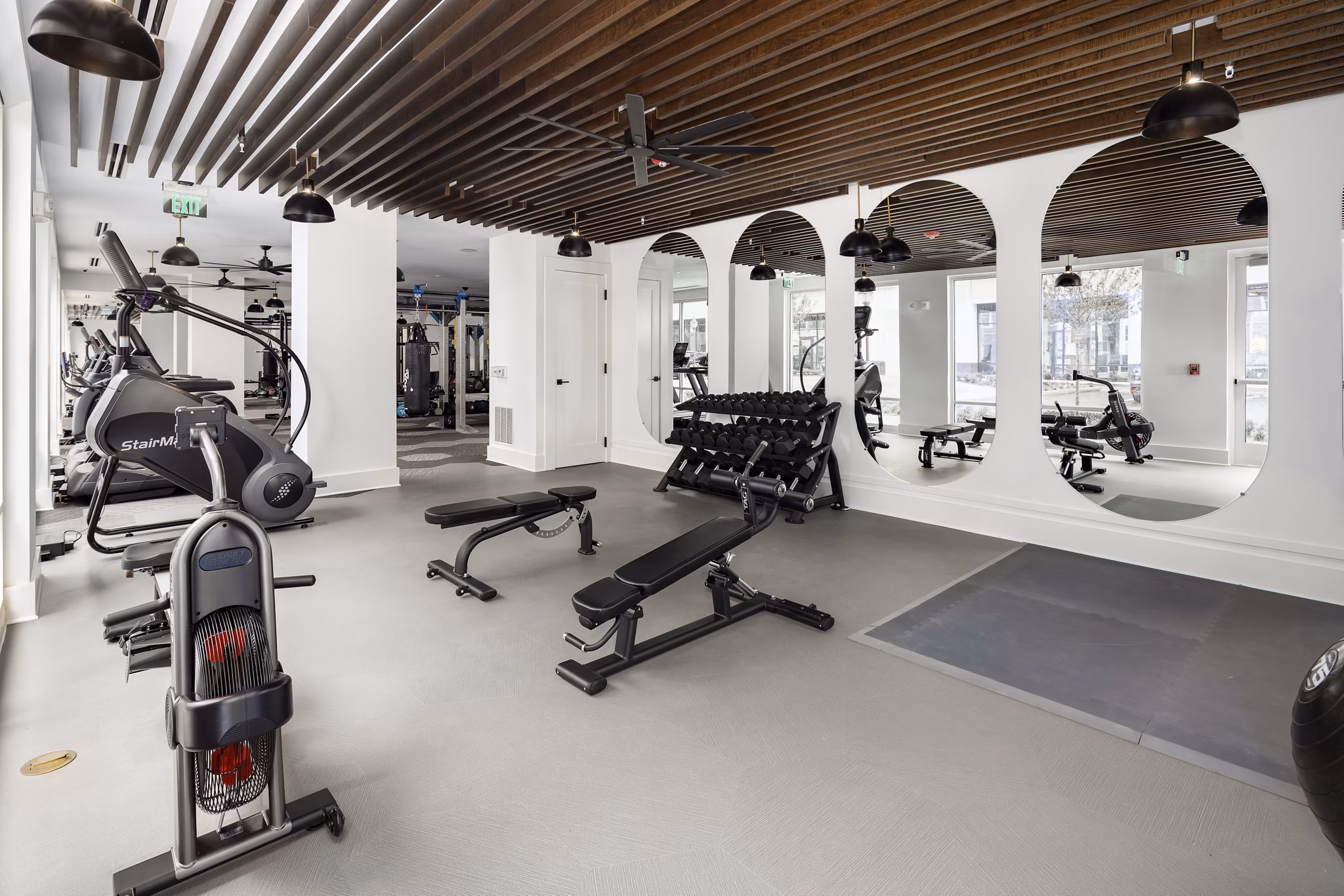 State-of-the-art fitness center with modern equipment at Alta Porter on Peachtree apartments