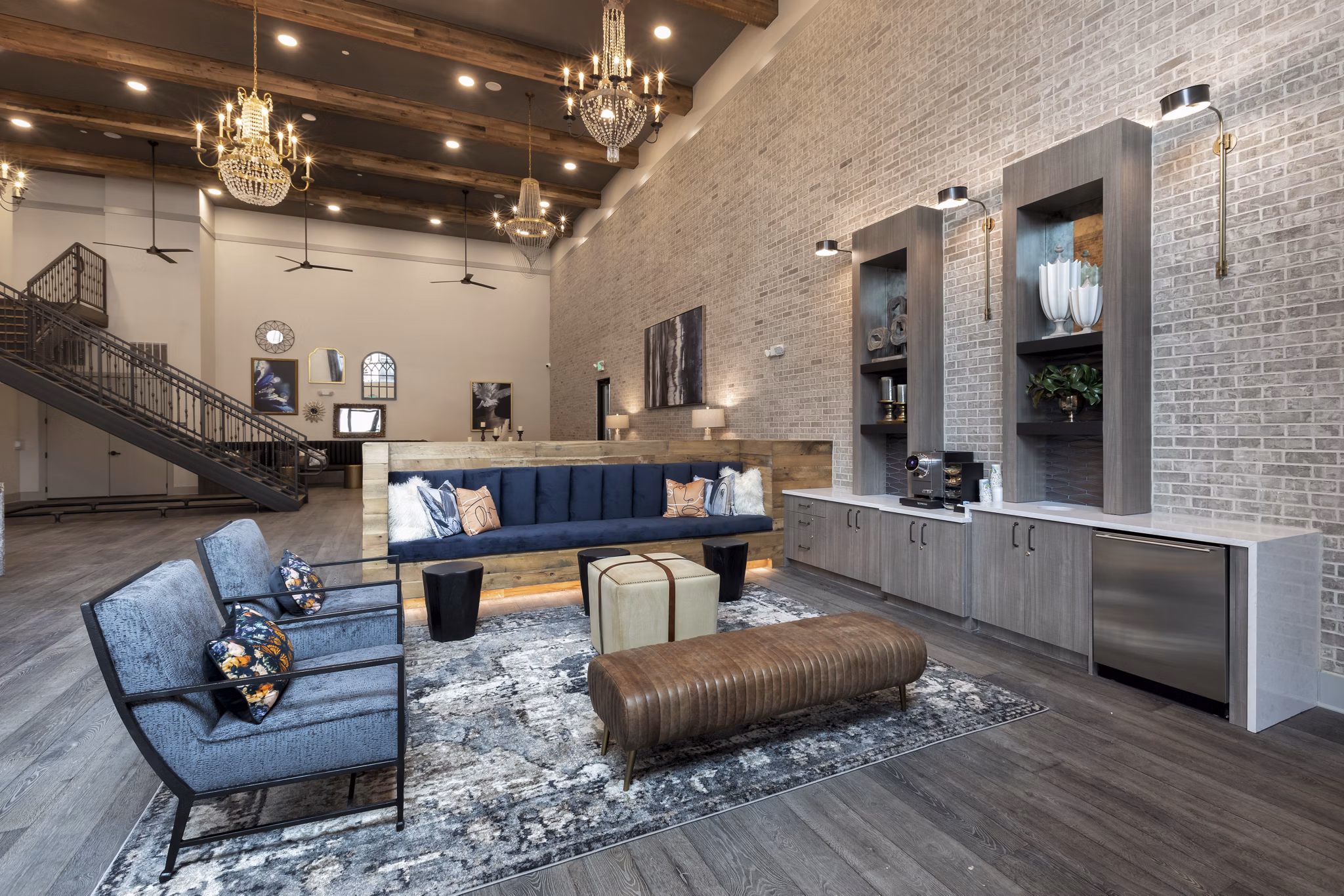 Luxurious clubhouse with modern design at Alta River Oaks Apartments