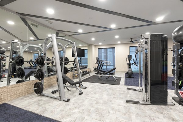 Fitness center featuring modern equipment at Alta River Oaks Apartments