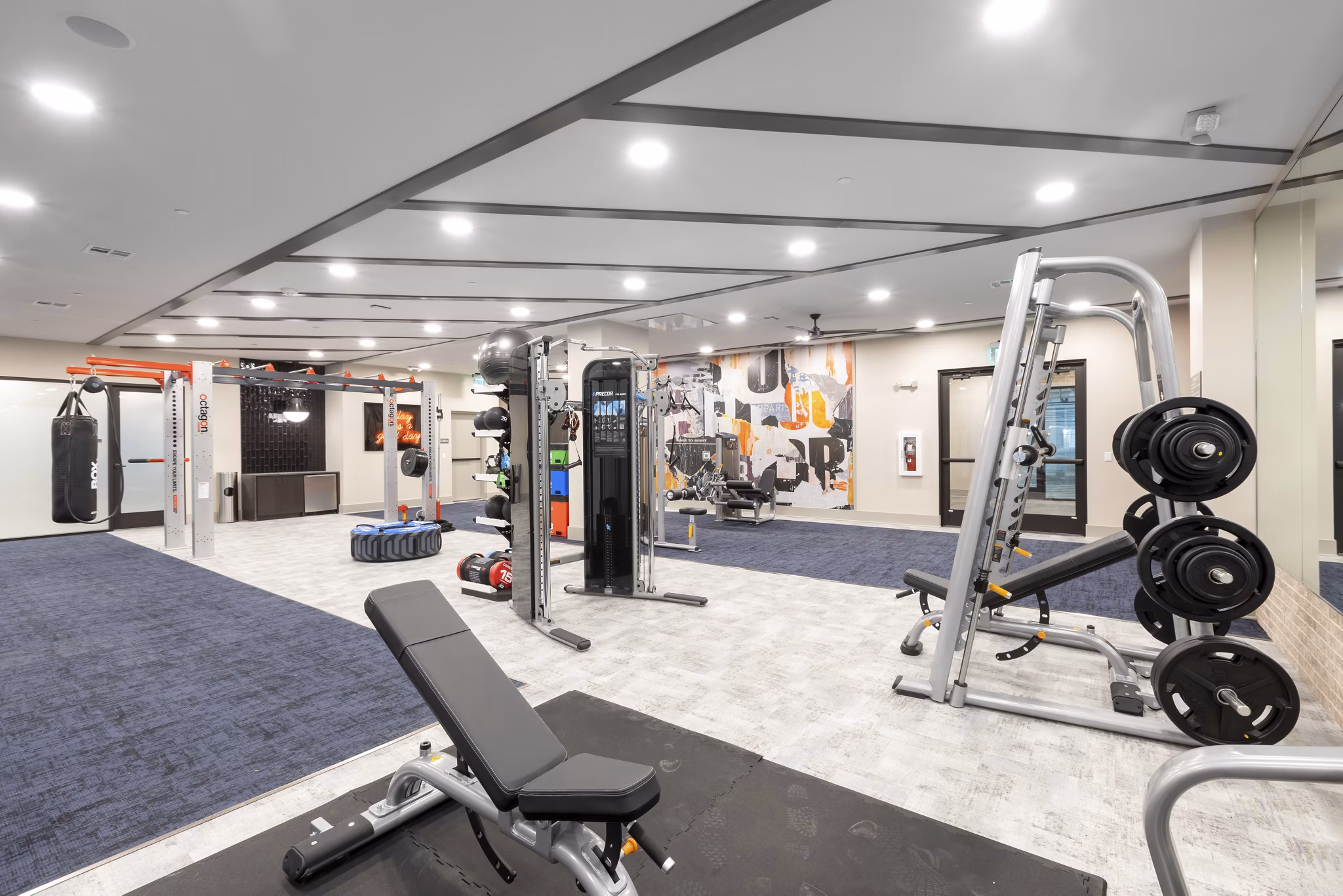 State-of-the-art fitness center featuring modern equipment at Alta River Oaks Apartments