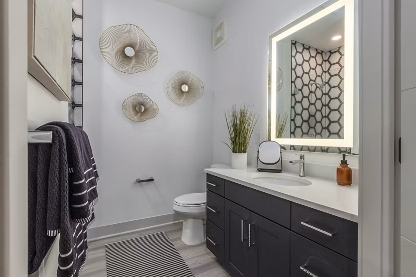Modern bathroom featuring sleek fixtures at Alta Sloan's Lake luxury apartments