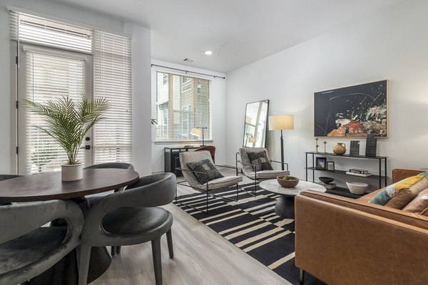 Spacious living room with modern decor at Alta Sloan's Lake luxury apartments