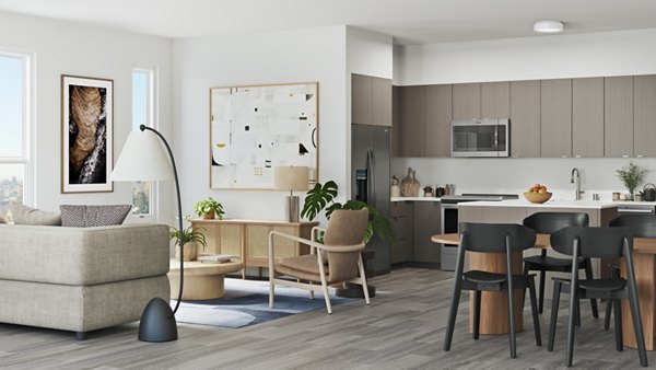 Spacious living room with modern decor at Alta Star Harbor Apartments