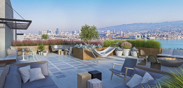 Spacious patio with modern seating at Alta Star Harbor Apartments, perfect for relaxation and outdoor gatherings in a luxury setting