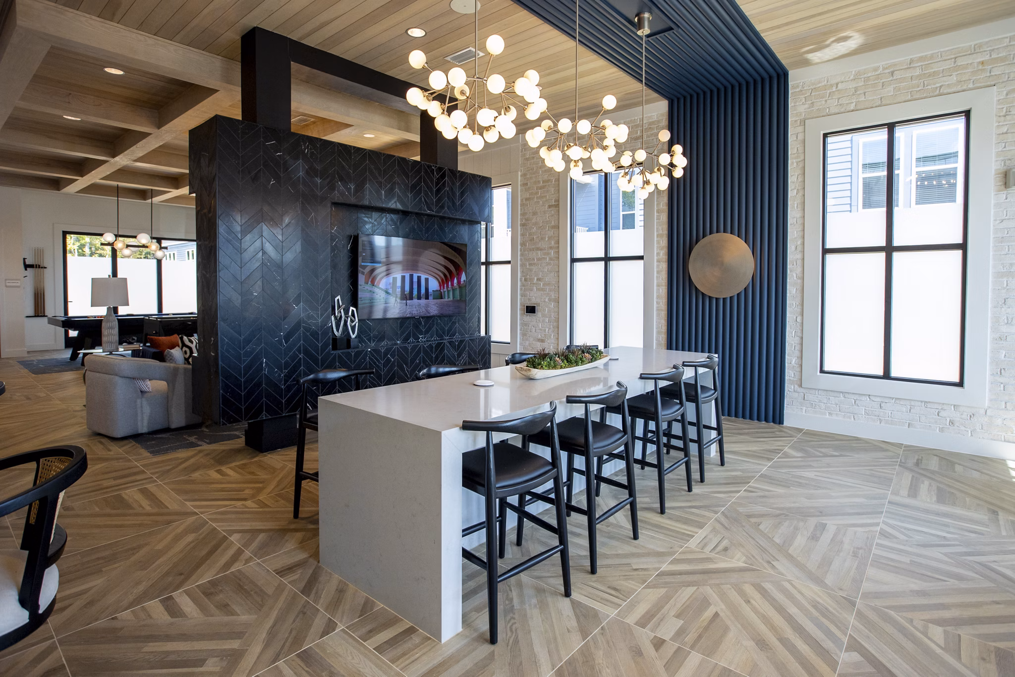 Clubhouse featuring modern design elements at Alta Town Center Apartments offering luxurious amenities