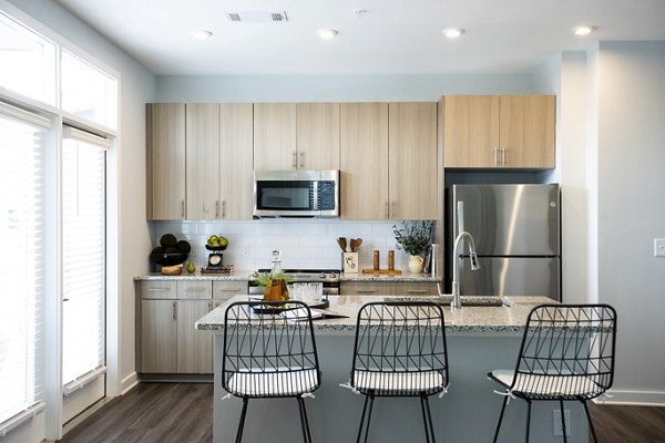 Modern kitchen featuring sleek countertops and stainless steel appliances in Alta Town Center Apartments