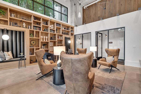 Spacious club house room with modern decor at Alta West Morehead Apartments