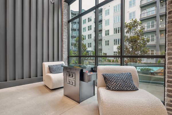 Alta West Morehead: Stylish club house room with contemporary design in luxury apartments