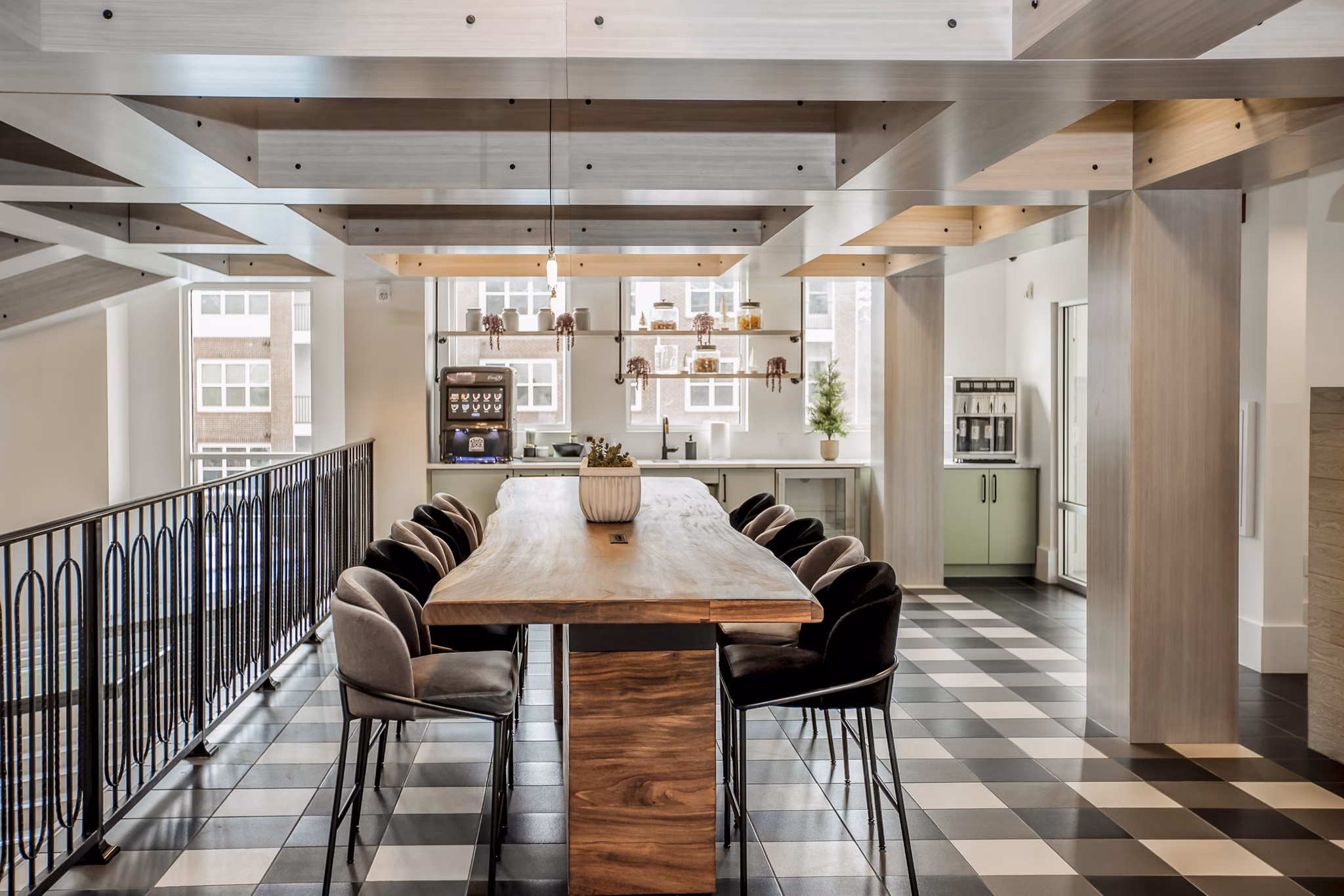 Elegant clubhouse with modern design at Alta Wren Apartments, perfect for luxury gatherings and community events
