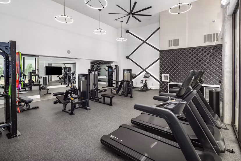 fitness center at The Beverly by Alta Apartments
