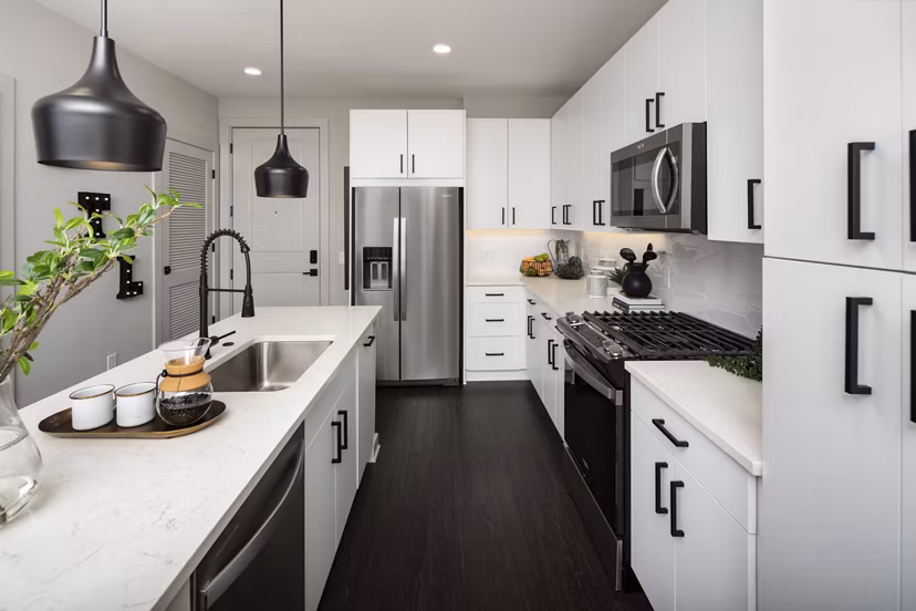 kitchen at The Beverly by Alta Apartments