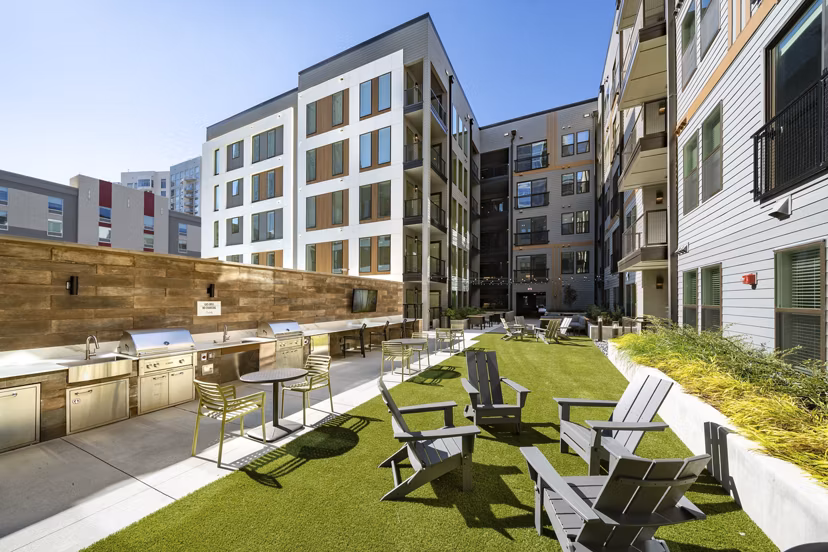 grill area at The Beverly by Alta Apartments