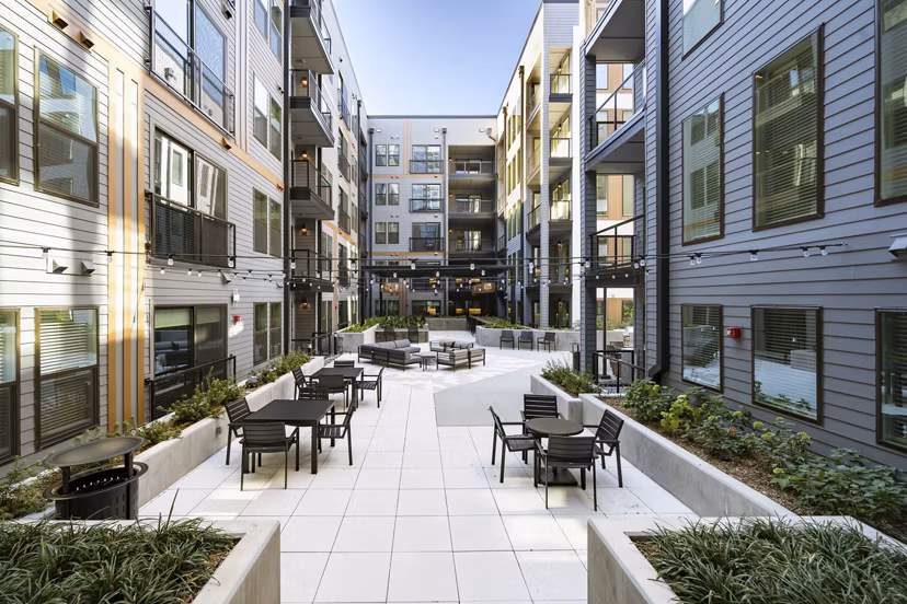 courtyard at The Beverly by Alta Apartments