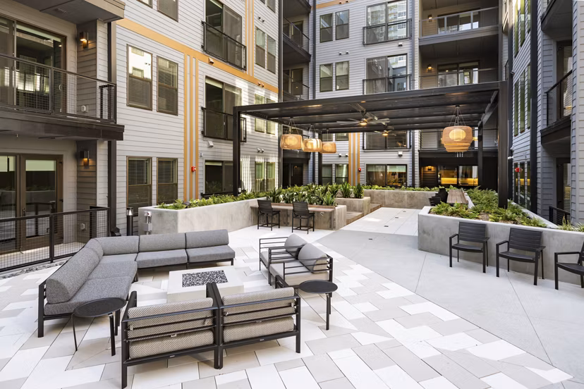 fire pit at The Beverly by Alta Apartments