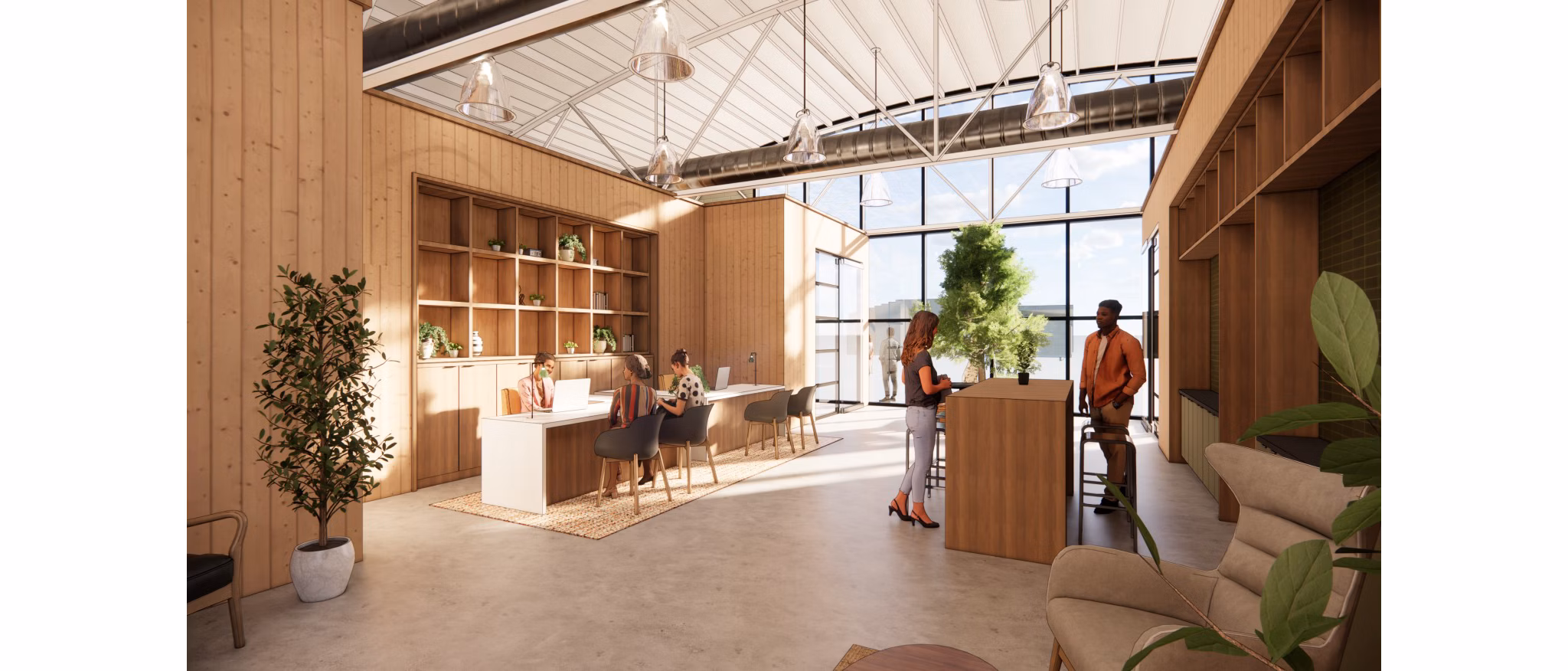 Clubhouse designed for relaxation and socializing at The Station by Alta Apartments, featuring stylish seating and modern decor