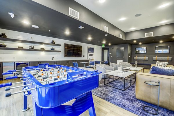 clubhouse game room at Edson House Apartments