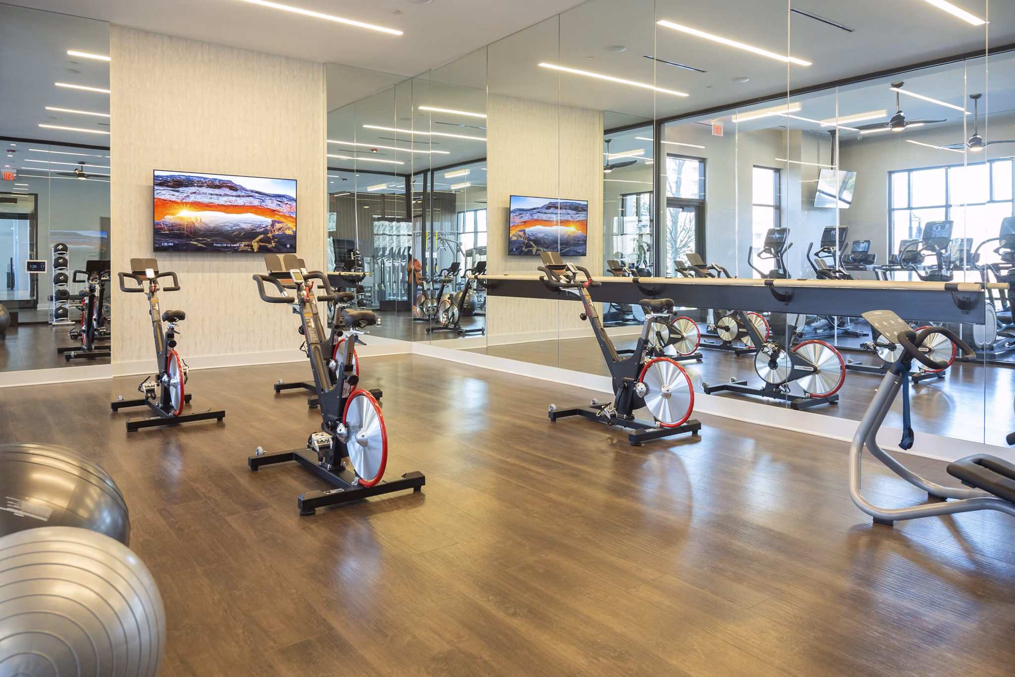 Modern fitness centre featuring state-of-the-art equipment at Elden Galleria Apartments