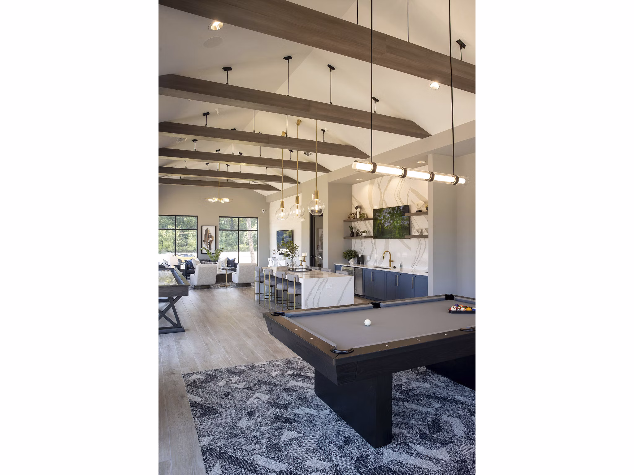 clubhouse game room at Alta Ivy Apartments