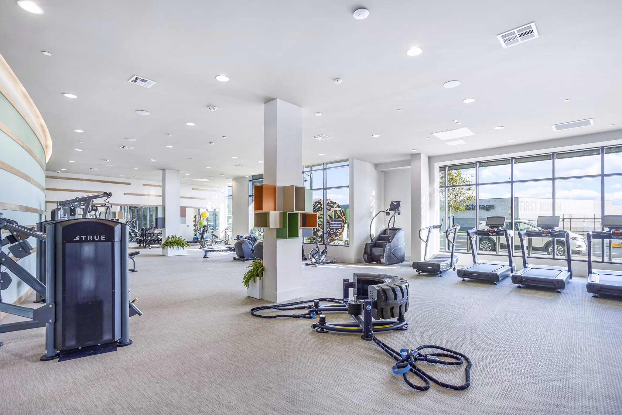 fitness center at Jefferson Cenza Apartments