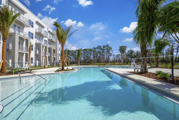 Luxurious pool with sun loungers at Novel Nona Apartments