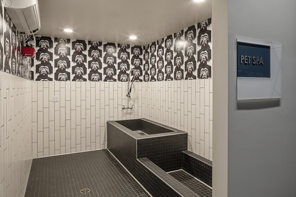 Modern bathroom with sleek fixtures at Lantana at Milpitas Station luxury apartments