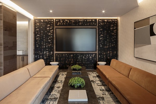 Spacious living room with modern furnishings at Lantana at Milpitas Station apartments