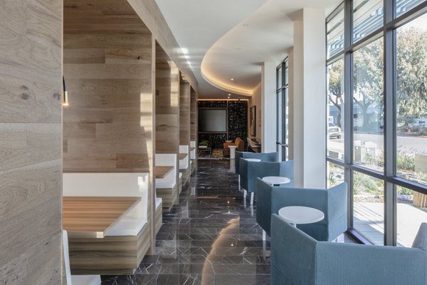 Spacious living room with modern decor at Lantana at Milpitas Station apartments