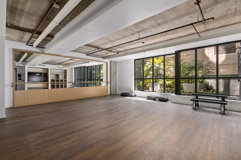 Fitness center with modern gym equipment at Lantana Uptown luxury apartments