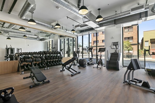 State-of-the-art fitness center with modern equipment at Lantana Uptown luxury apartments