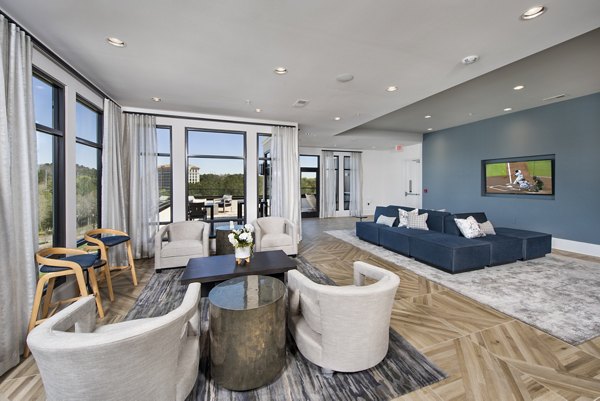 Clubhouse featuring elegant decor and cozy seating at The Lights at Northwinds Apartments