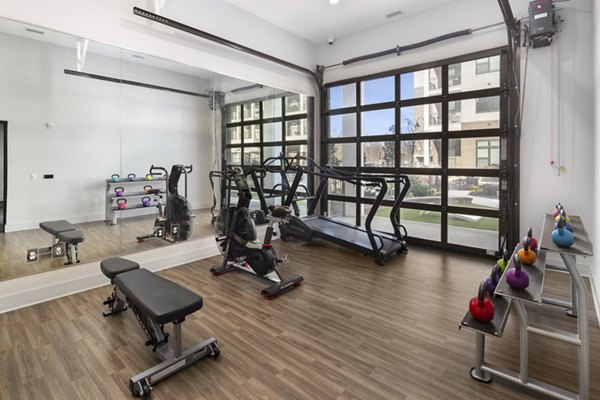Fitness center with state-of-the-art equipment at The Lowery Apartments