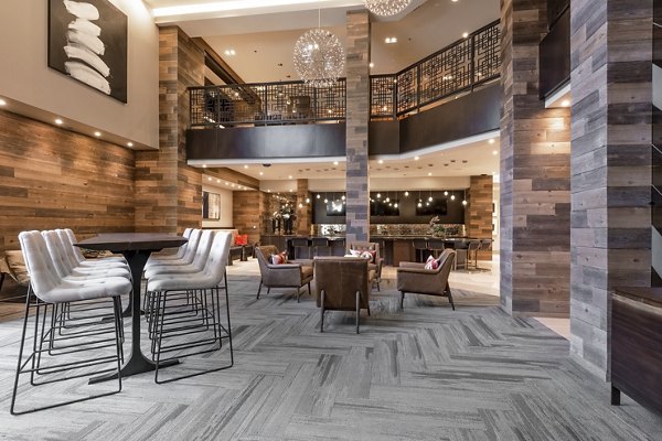 Luxe at Mile High: Elegant clubhouse with chic decor and seating areas