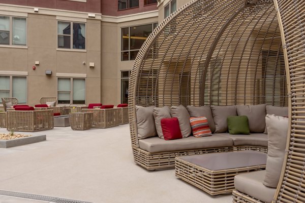 Luxe at Mile High: Elegant clubhouse featuring modern design elements and cozy lounge areas in a premium Denver location