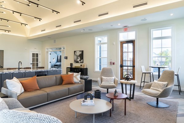 Luxurious clubhouse with modern decor at The Madison at Marshfield apartments